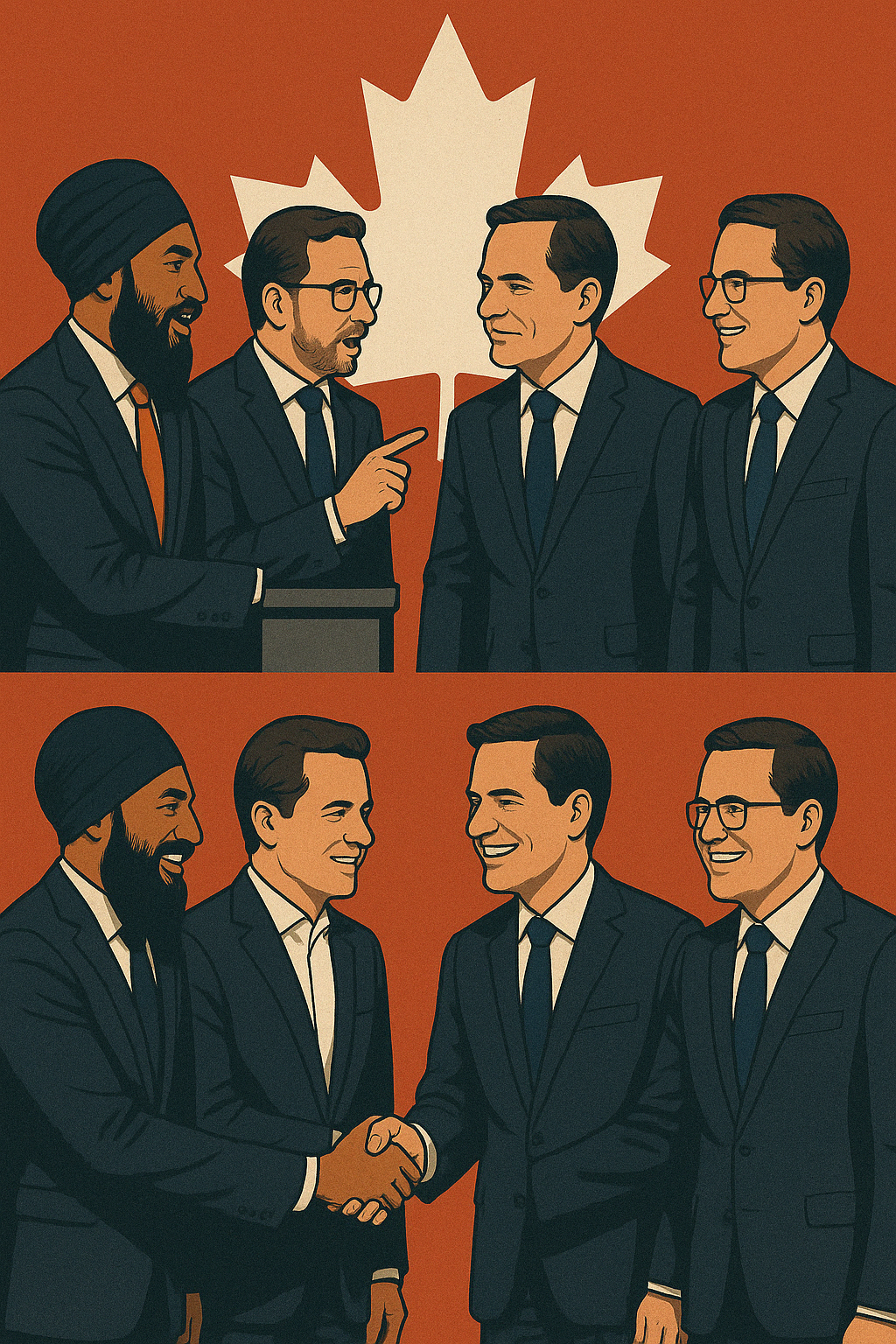 Des sourires après des débats houleux : un point de vue du Canada avant les élections