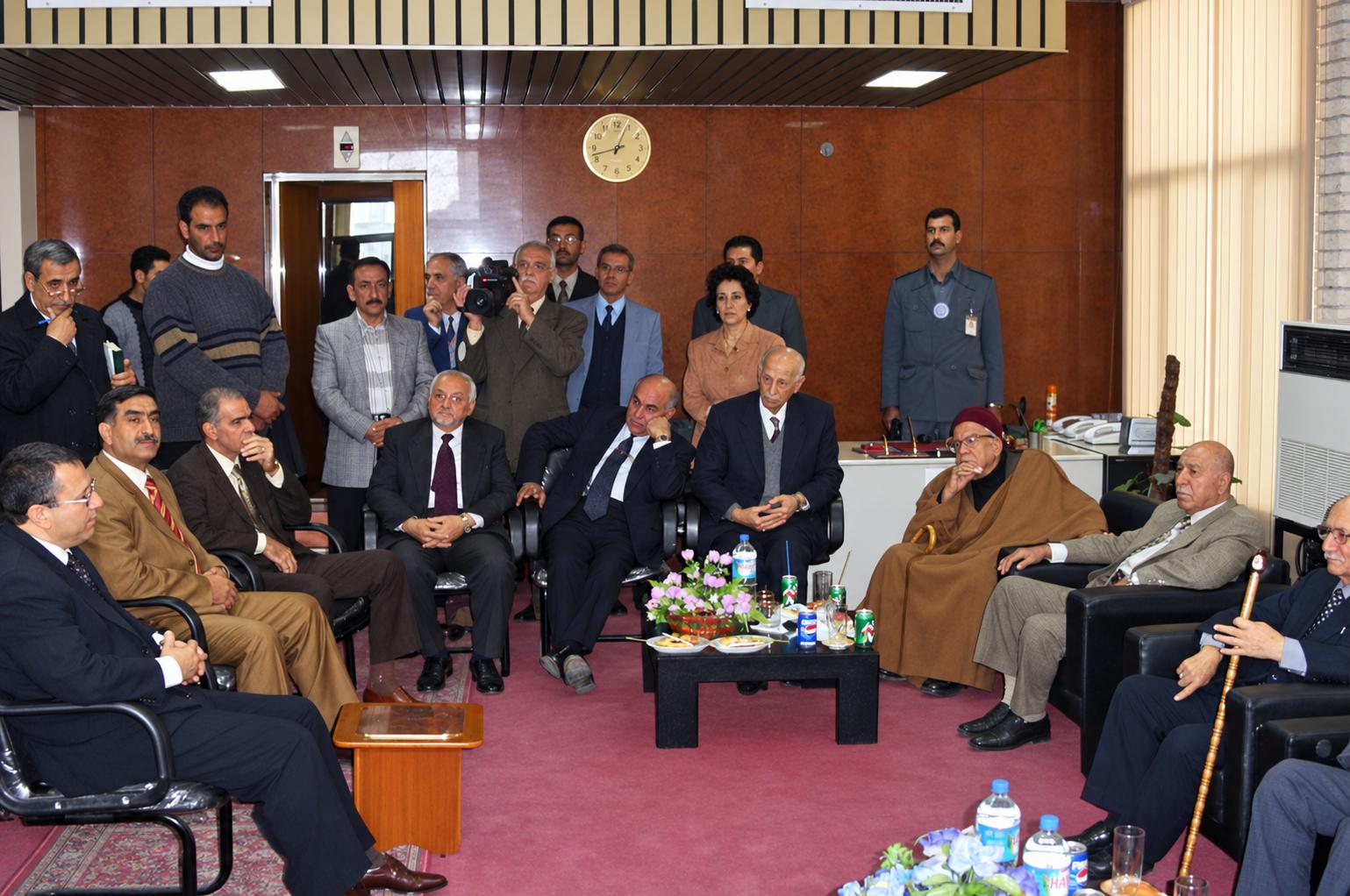 Meeting with community leaders at Baghdad Municipality, 2004.